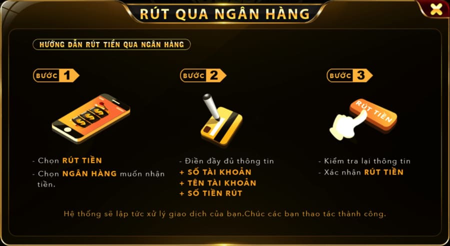 Hướng dẫn rút tiền Go88 về tài khoản ngân hàng chi tiết